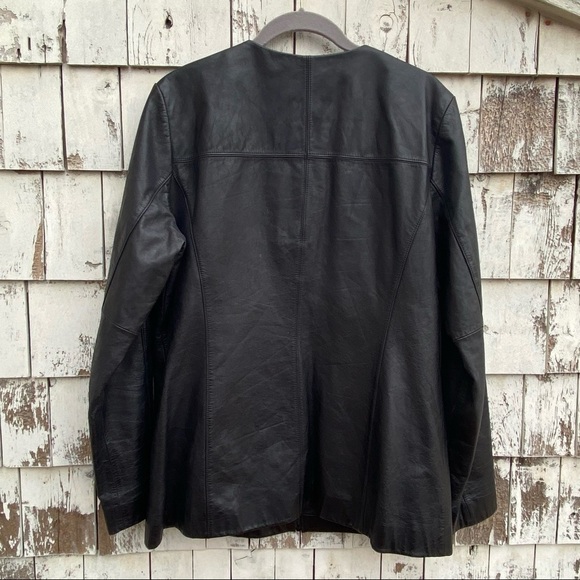 Halogen Mid-Length Leather Jacket - Picture 2 of 5